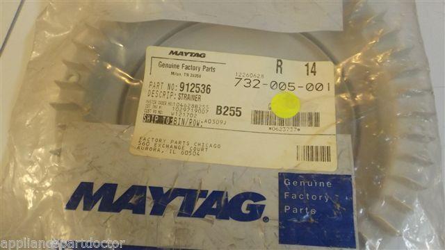 MAYTAG WHIRLPOOL JENN AIR DISHWASHER 912536 Strainer NEW IN BAG MAYTAG WHIRLPOOL JENN AIR DISHWASHER 912536 Strainer NEW IN BAG